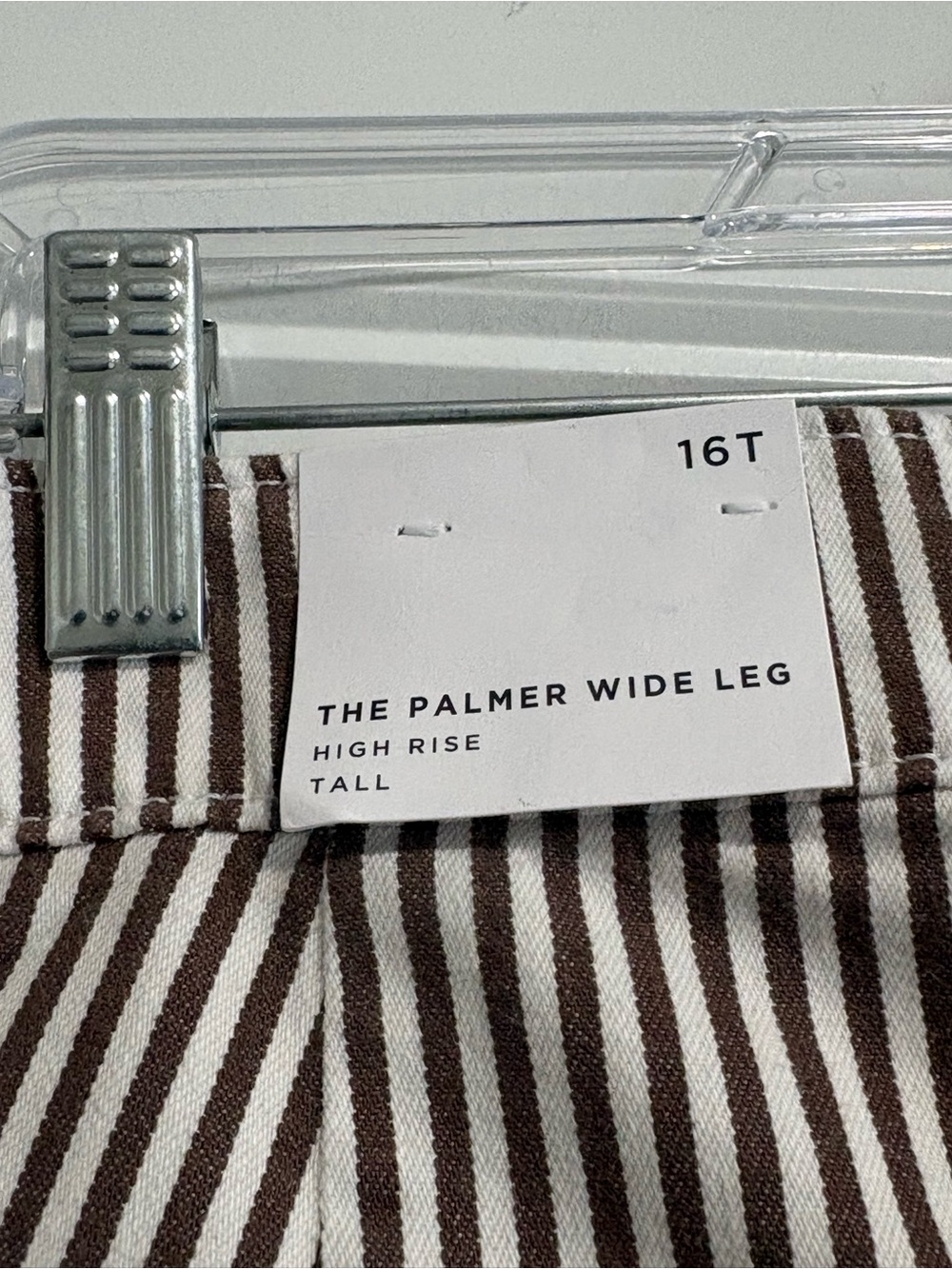 NWT Loft Palmer Wide Leg Crop Pants in Brown Stripe Size 16T - Picture 6 of 16